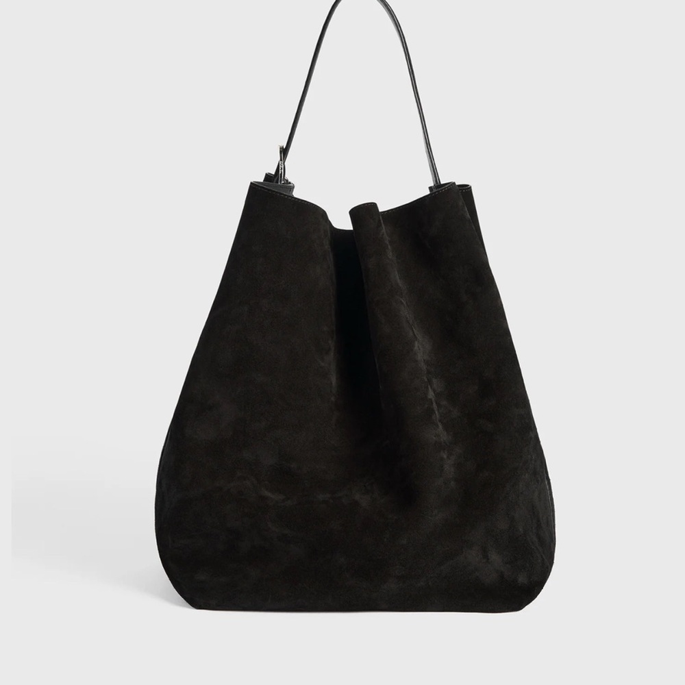 Toteme Belted suede tote espresso